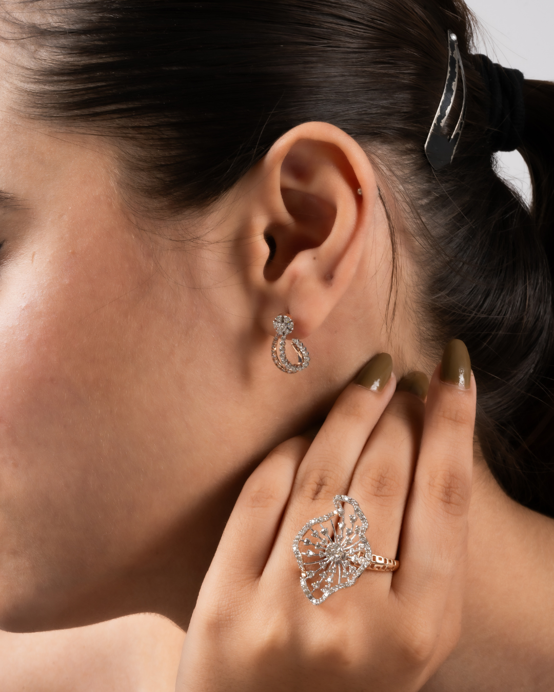 artistic diamond earrings