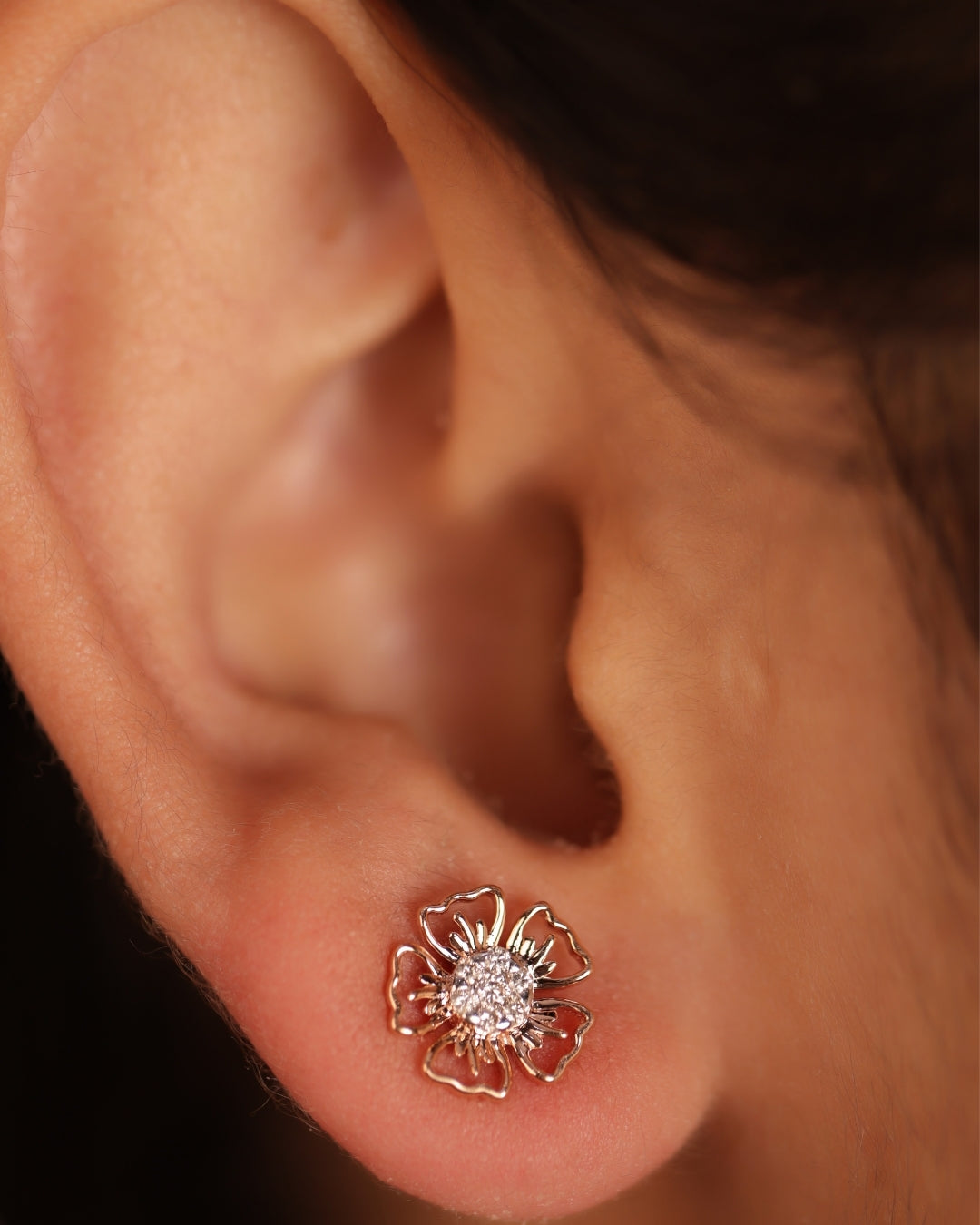 Delicate Floral Diamond Earrings