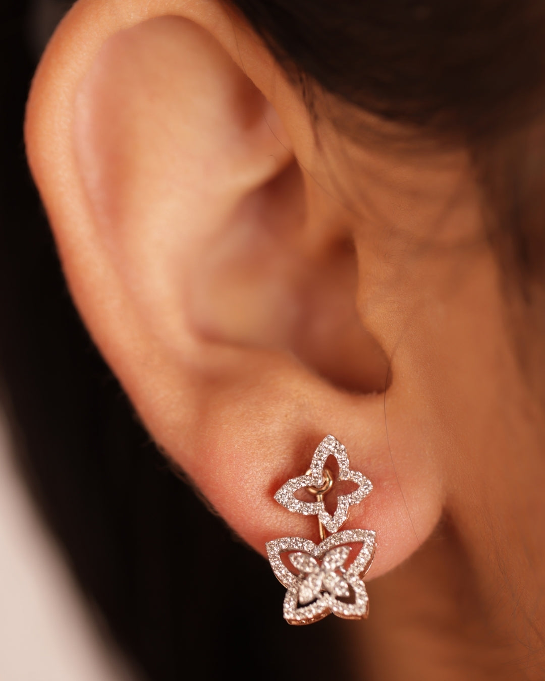 2 In One Hanging Butterfly Earings