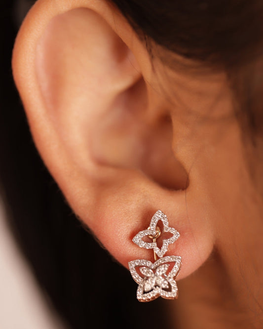 2 In One Hanging Butterfly Earings