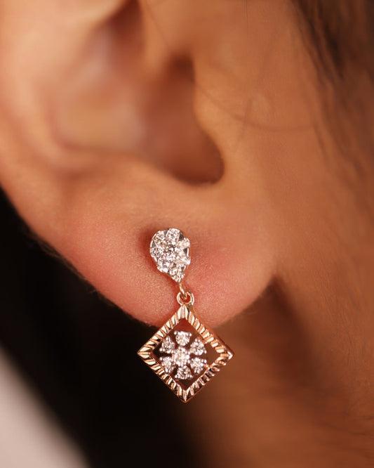 Versatile Floral Diamond Earrings