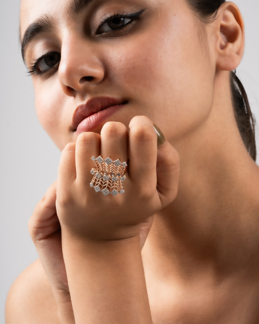 butterfly diamond cocktail ring