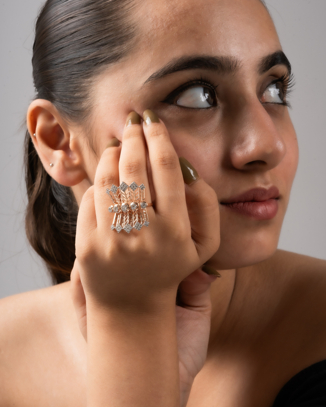 butterfly diamond cocktail ring
