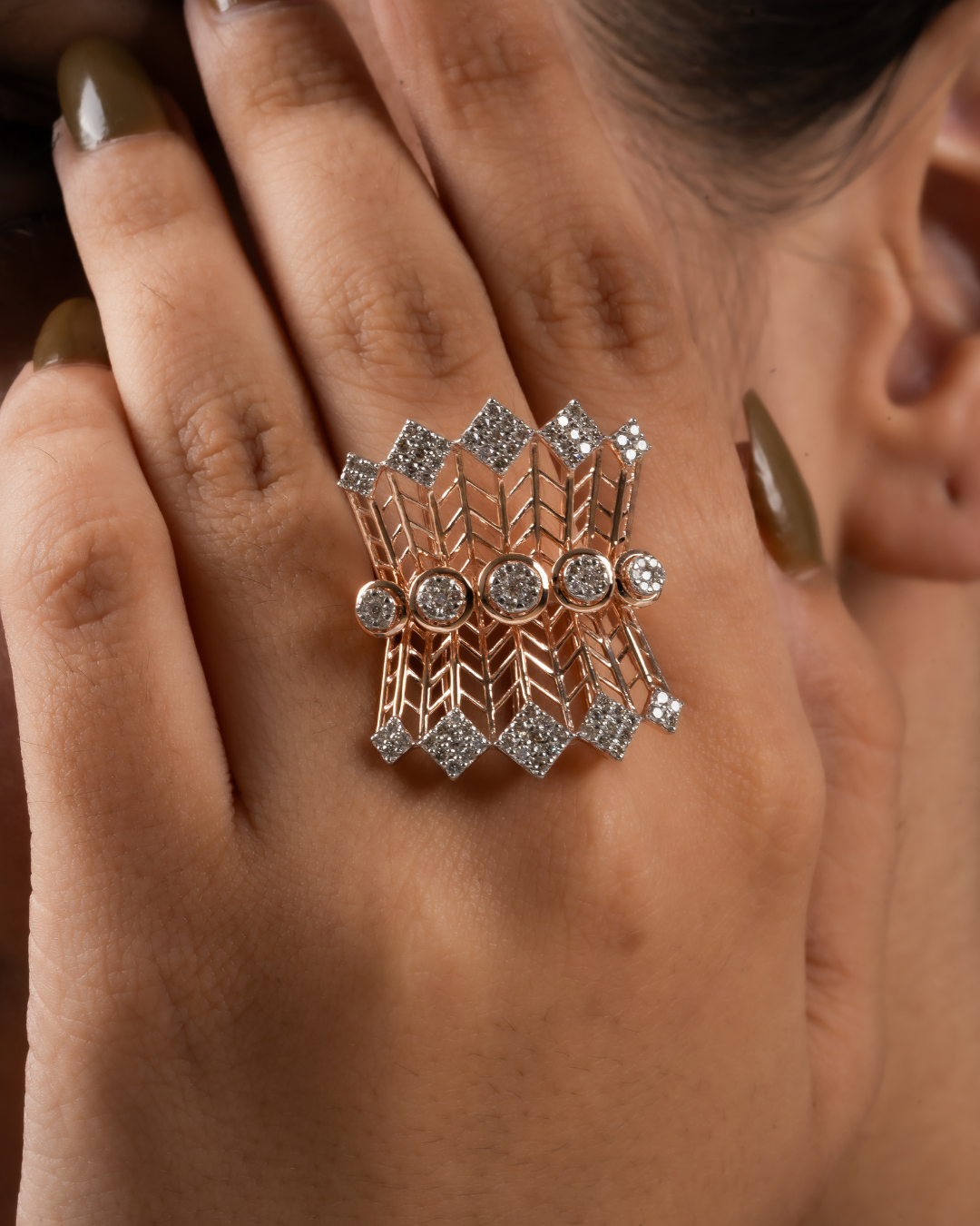 butterfly diamond cocktail ring