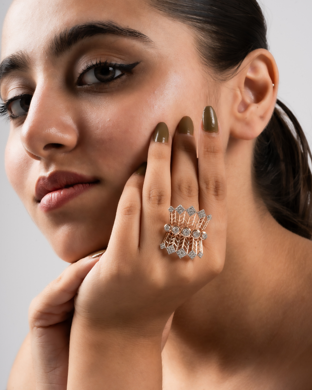 butterfly diamond cocktail ring
