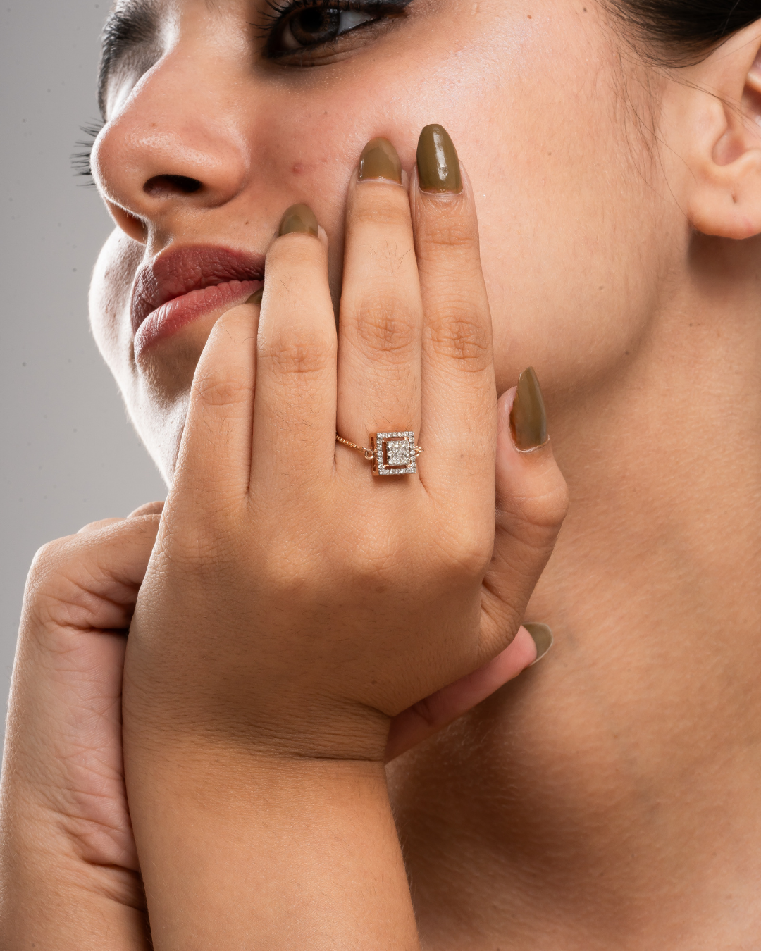 diamond chainstyle adjustable ring