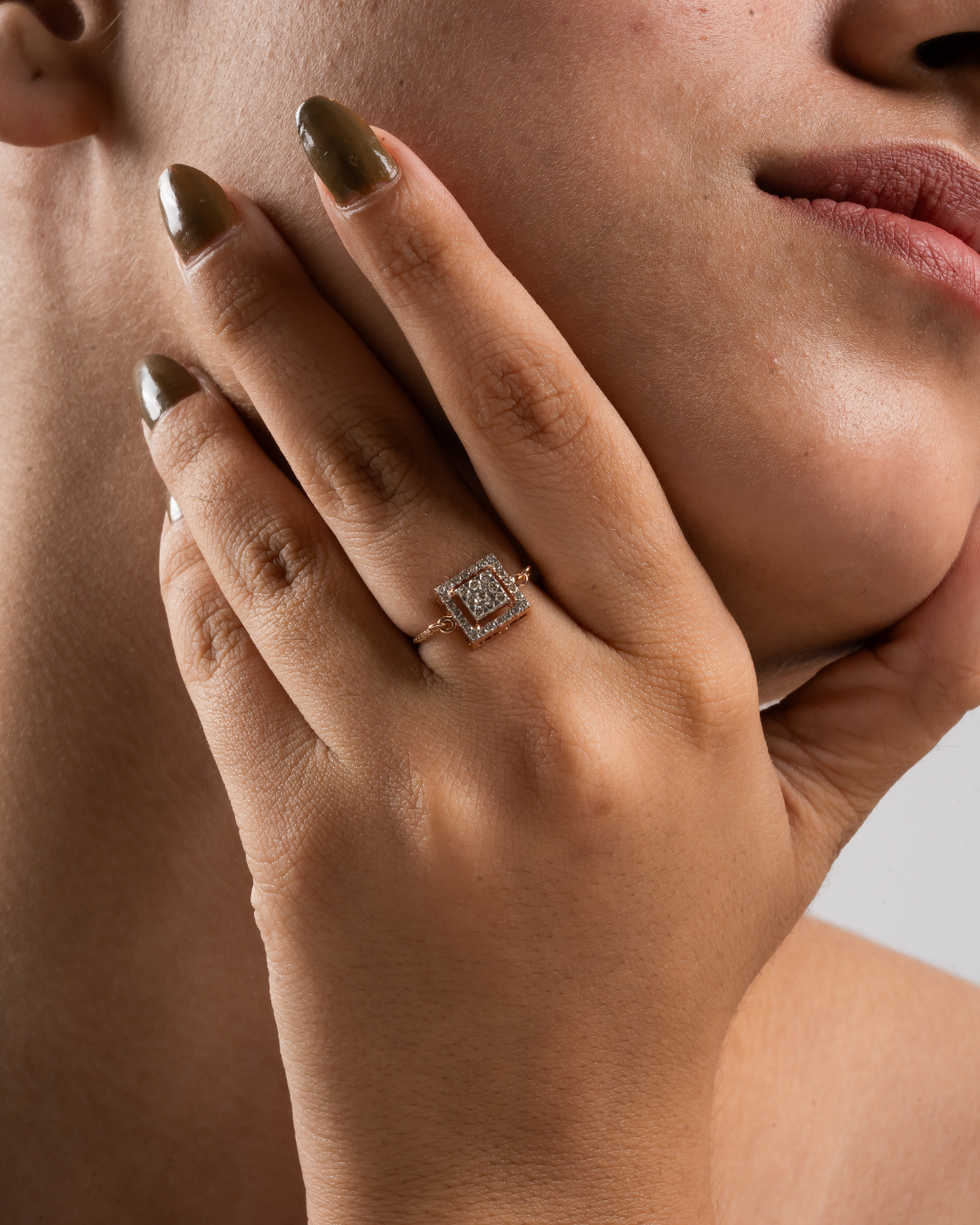diamond chainstyle adjustable ring