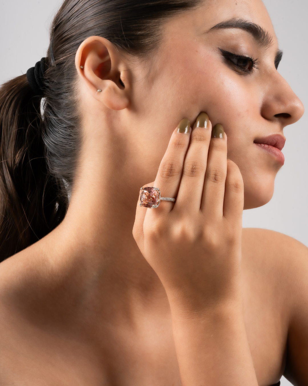 designer colour stone ring