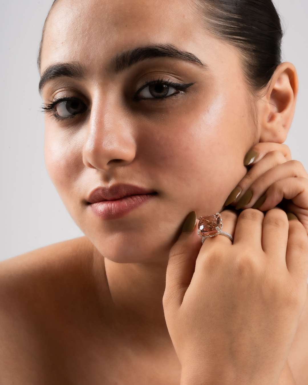 designer colour stone ring
