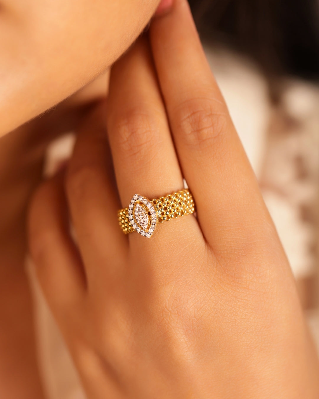 Vertical Marquise Ring