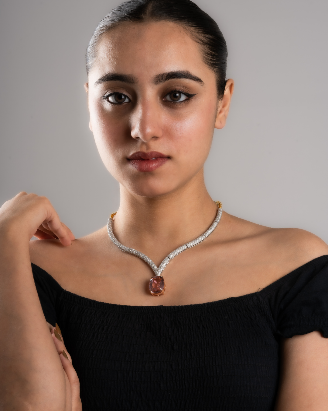 Designer Diamond Snake pattern necklace