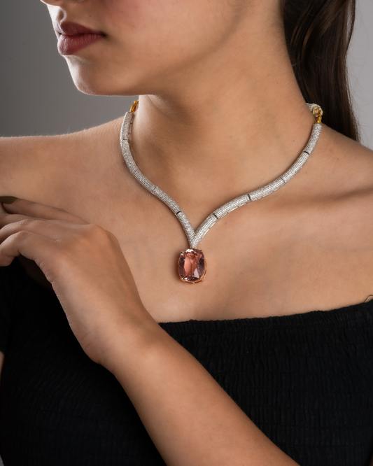 Designer Diamond Snake pattern necklace