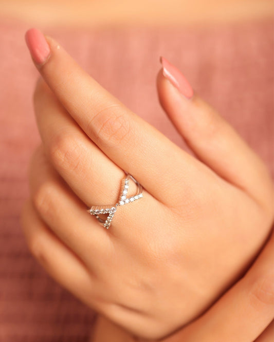 Criss Cross Diamond Ring