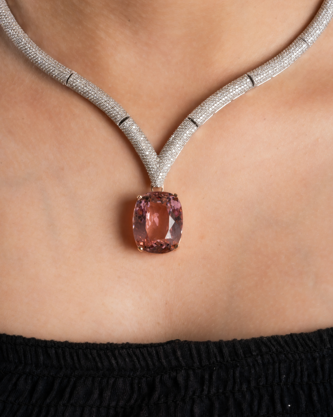 Designer Diamond Snake pattern necklace