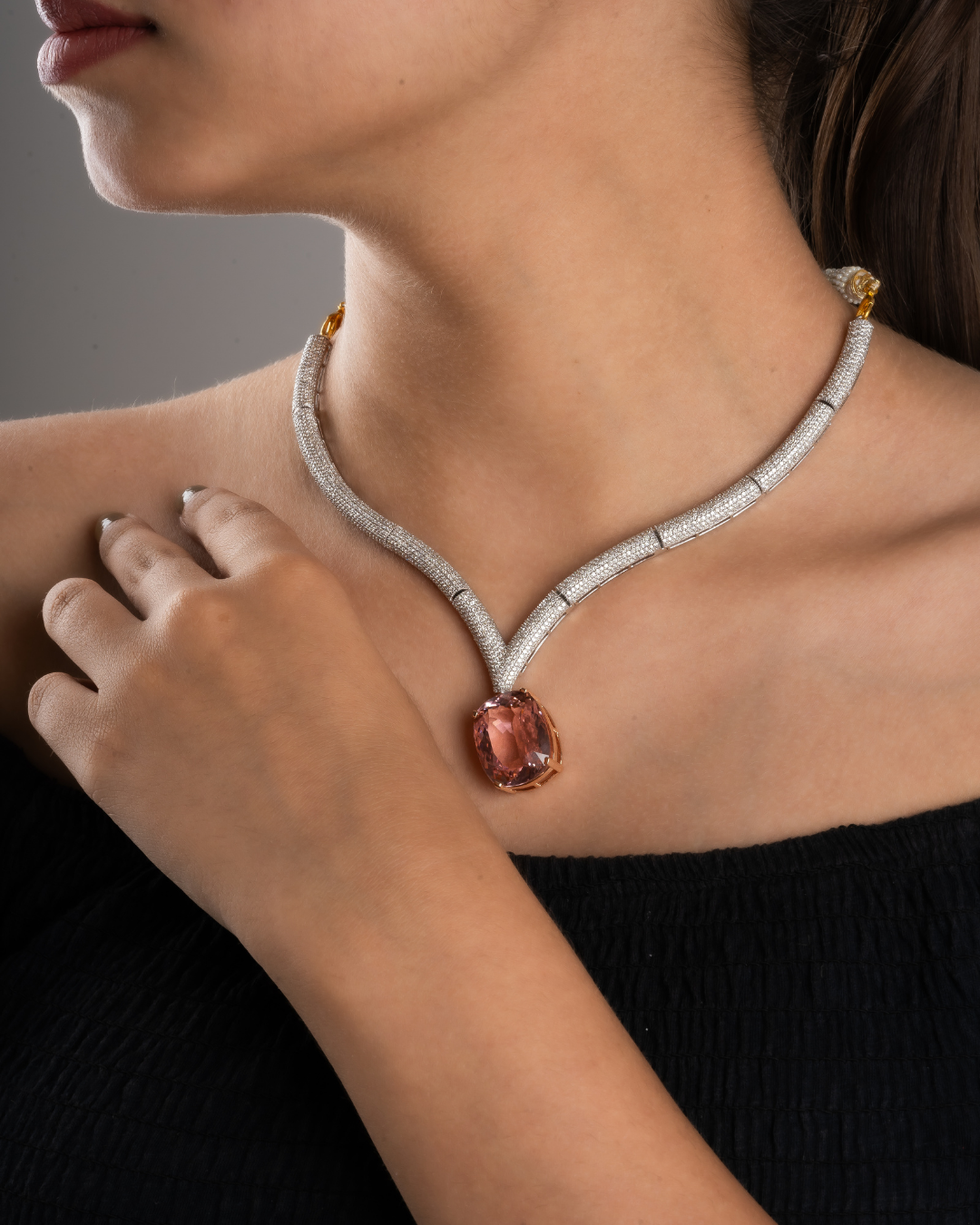 Designer Diamond Snake pattern necklace