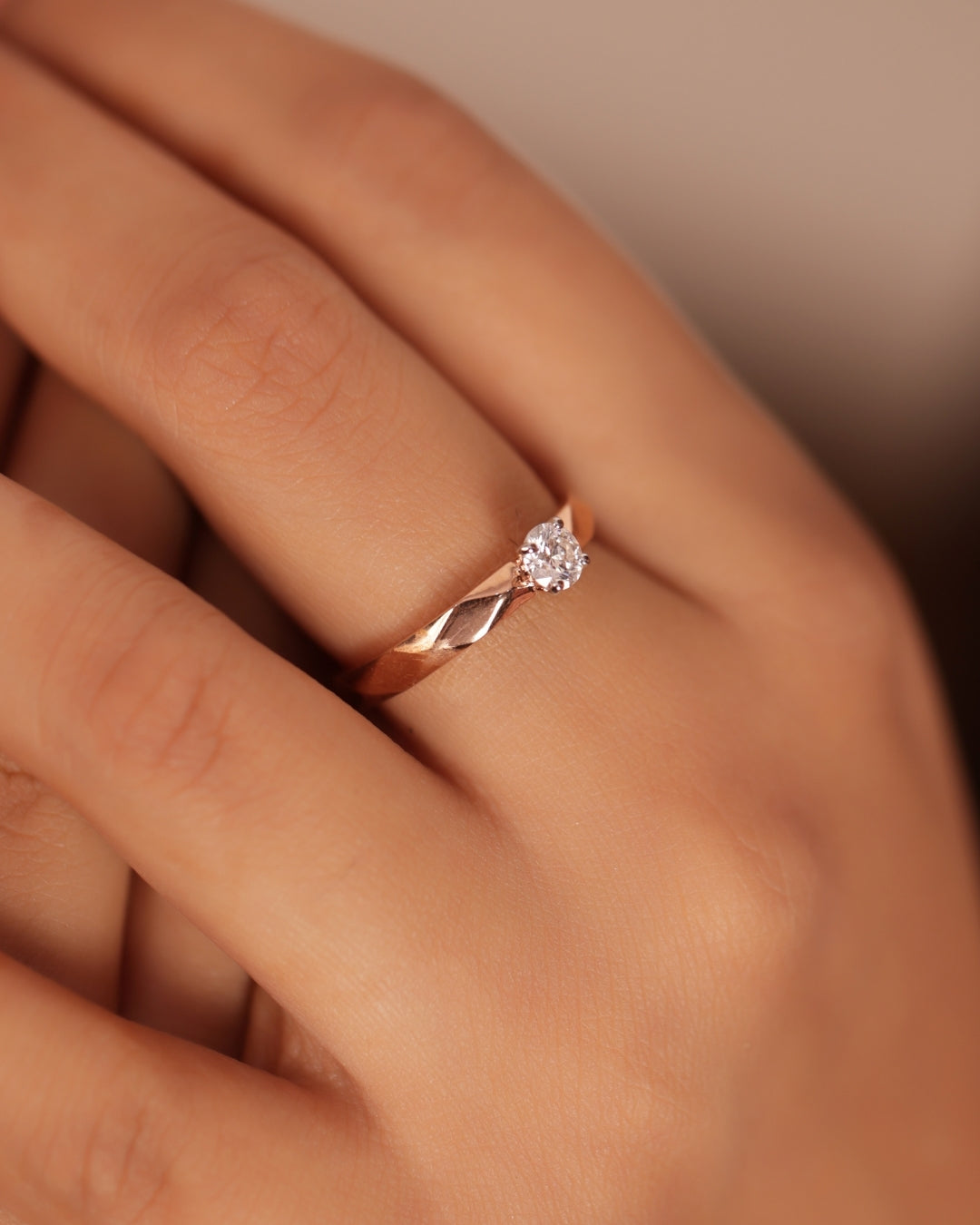Faceted Solitaire Ring