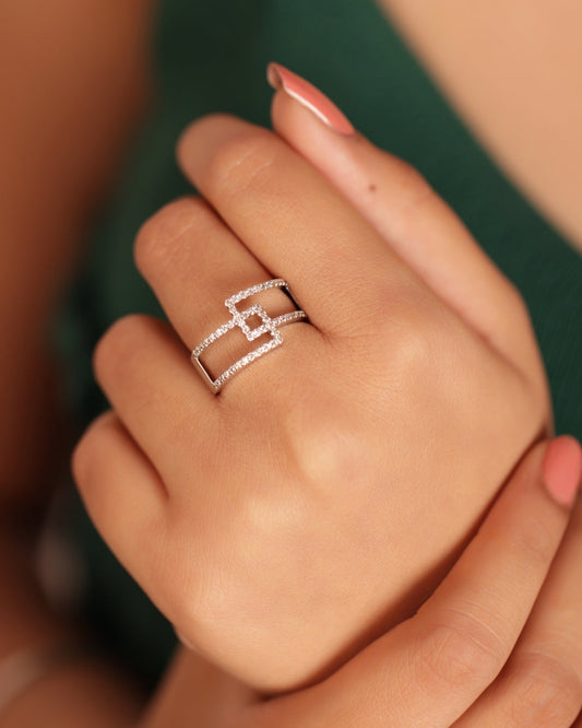 Electric Criss Cross Diamond Ring