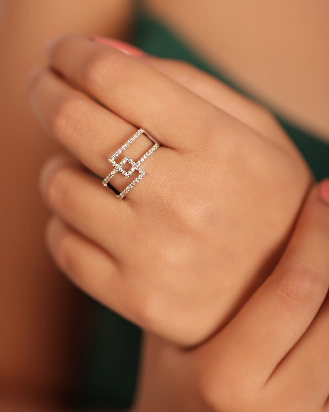 Electric Criss Cross Diamond Ring