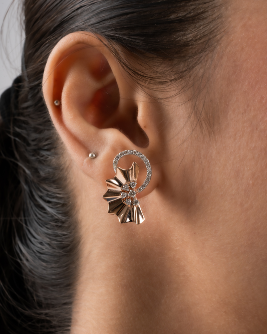 Glossy shine diamond earrings