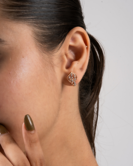 petal diamond earrings