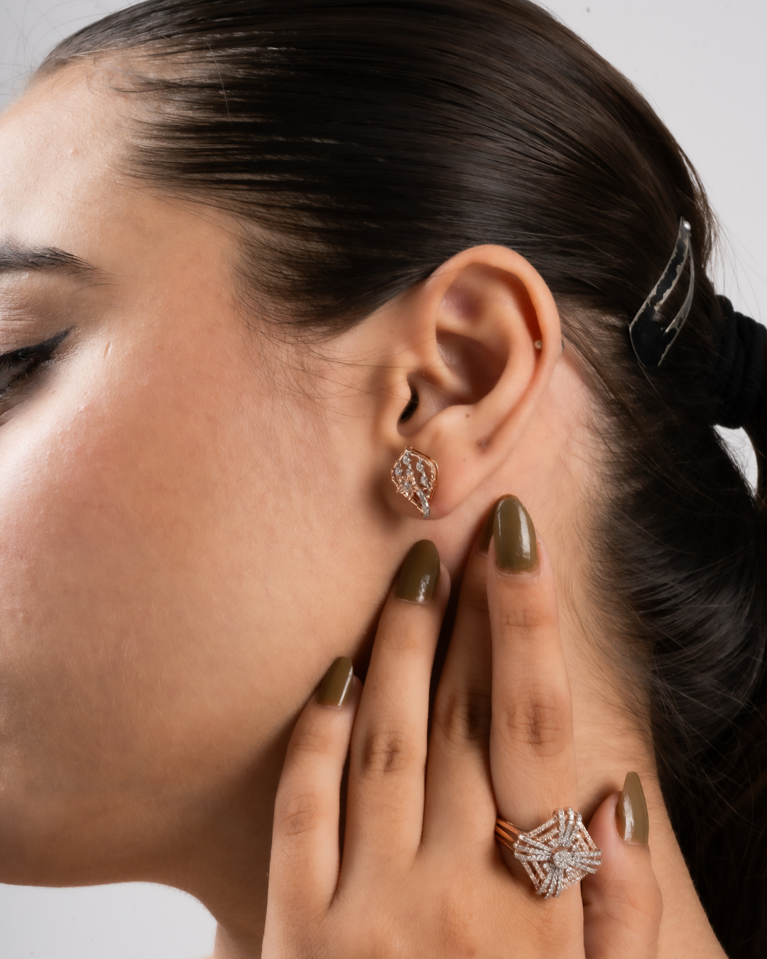 petal diamond earrings