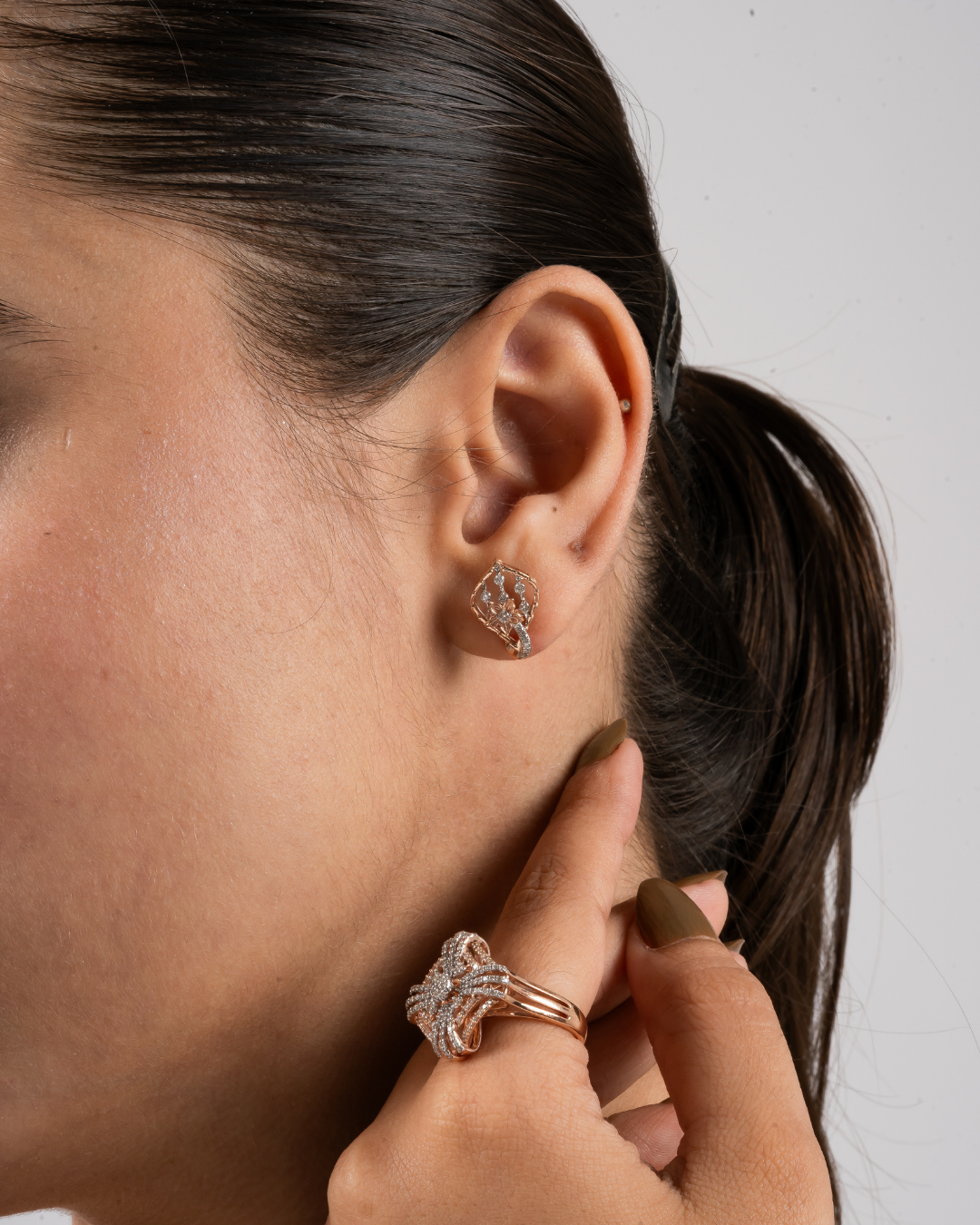 petal diamond earrings