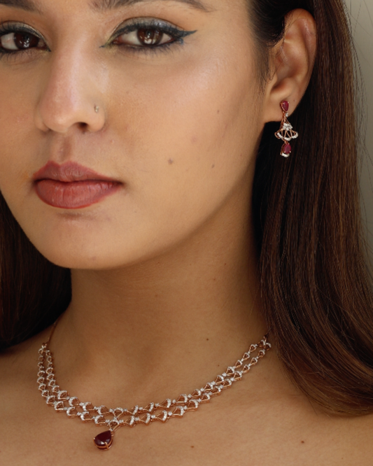 Scarlet Sparkle - Diamond Necklace