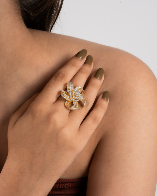 floral diamond ring
