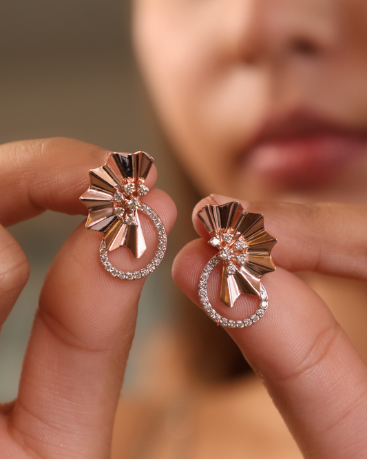 shiny flower earing