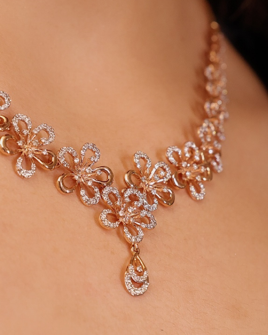 Rose Bloom Gold Diamond Set